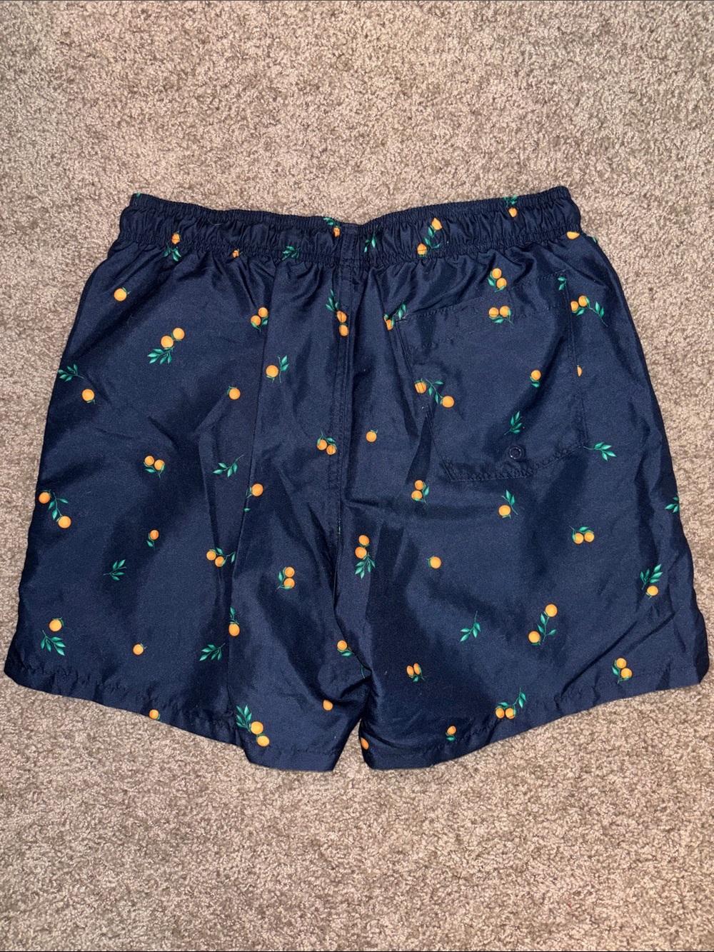 Men's Old Navy Orange Print Swim Shorts - Picture 3 of 3